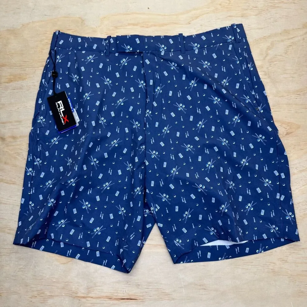 NEW RLX Ralph Lauren Golf Cypress Novelty Print Shorts Clubhouse Billards Sz 38